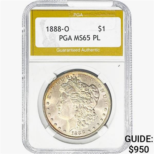 1888-O Morgan Silver Dollar PGA MS65 PL