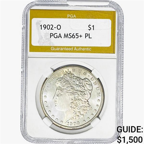 1902-O Morgan Silver Dollar PGA MS65+ PL