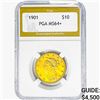 Image 1 : 1901 $10 Gold Eagle PGA MS64+