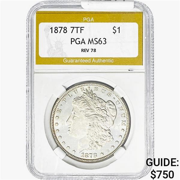 1878 REV 78 Morgan Silver Dollar PGA MS63
