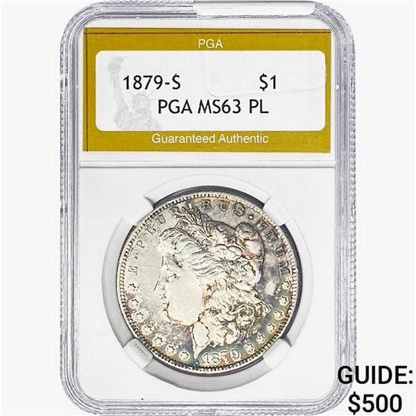 1879-S Morgan Silver Dollar PGA MS63 PL
