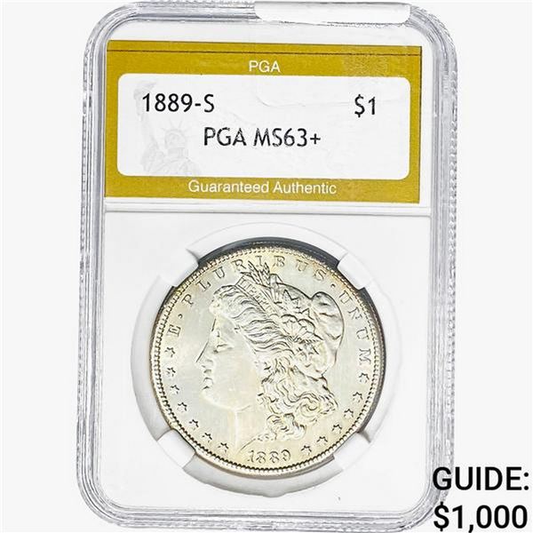 1889-S Morgan Silver Dollar PGA MS63+