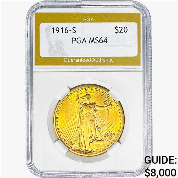 1916-S $20 Gold Double Eagle PGA MS64