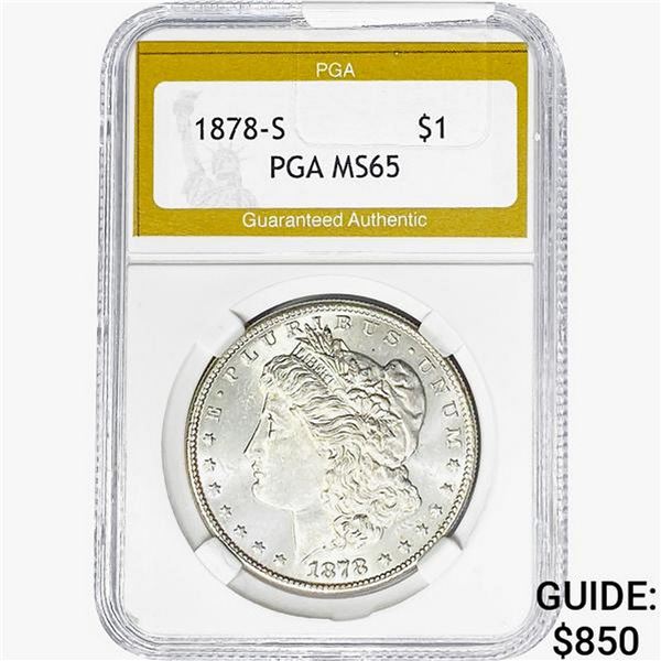 1878-S Morgan Silver Dollar PGA MS65