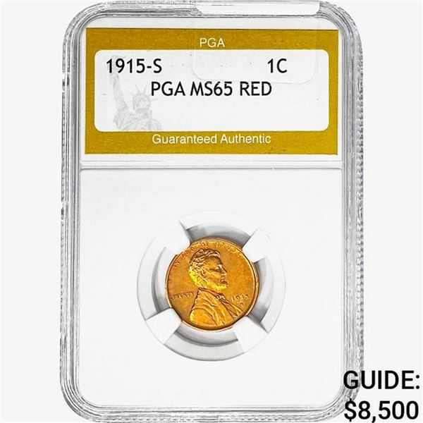 1915-S Wheat Cent PGA MS65 RED