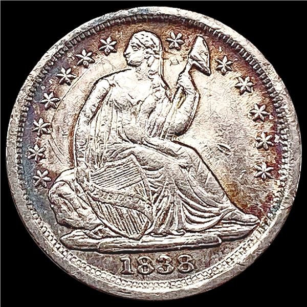 1838 Seated Liberty Half Dime CHOICE AU