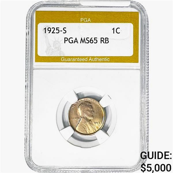 1925-S Wheat Cent PGA MS65 RB
