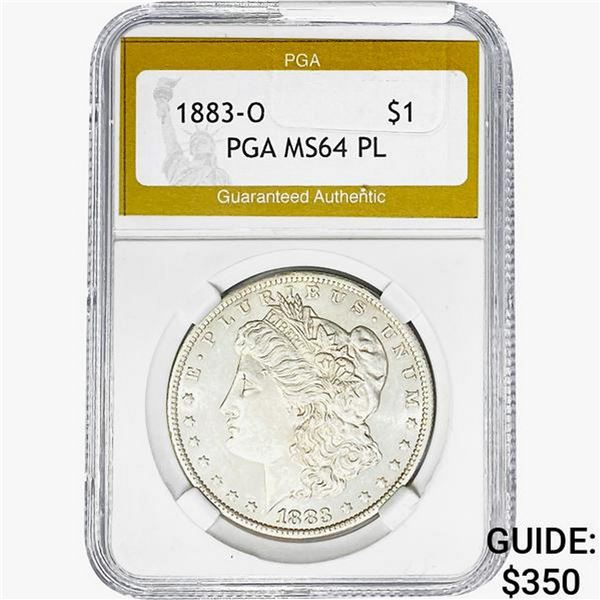1883-O Morgan Silver Dollar PGA MS64 PL