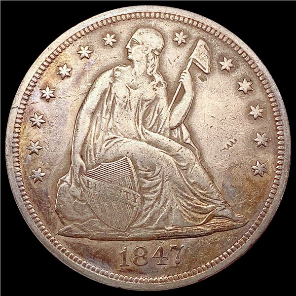 1847 Seated Liberty Dollar NEARLY UNCIRCULATED