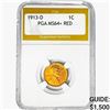 Image 1 : 1913-D Wheat Cent PGA MS64+ RED