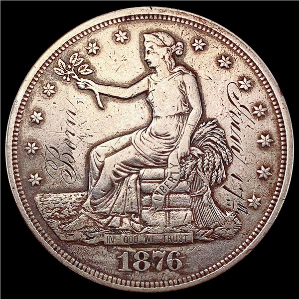 1876 Silver Trade Dollar LIGHTLY CIRCULATED