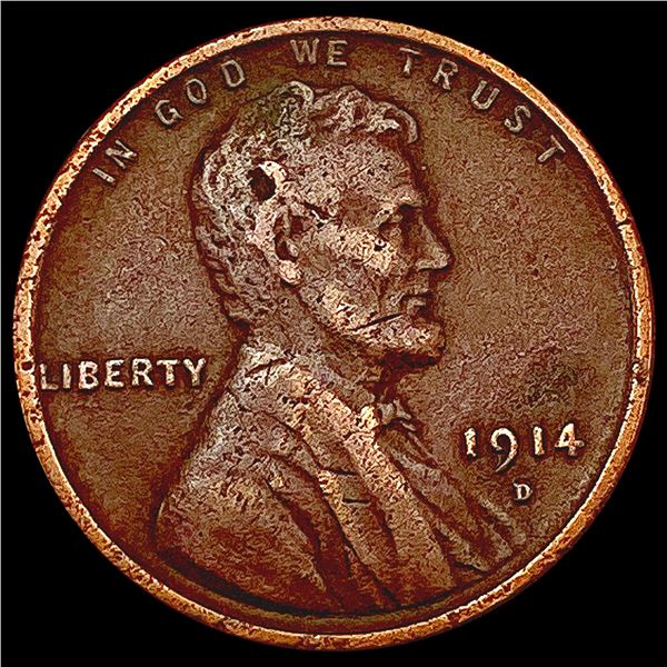 1914-D Wheat Cent NEARLY UNCIRCULATED