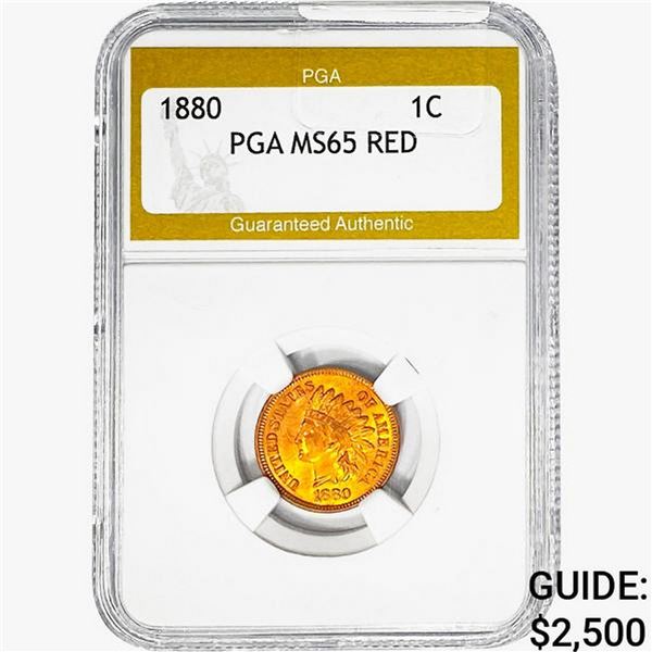1880 Indian Head Cent PGA MS65 RED