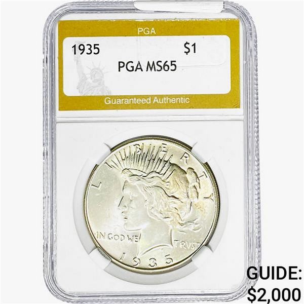 1935 Silver Peace Dollar PGA MS65