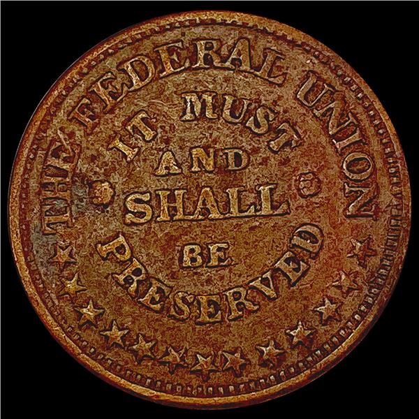 1863 Civil War Token; Army Navy CHOICE AU