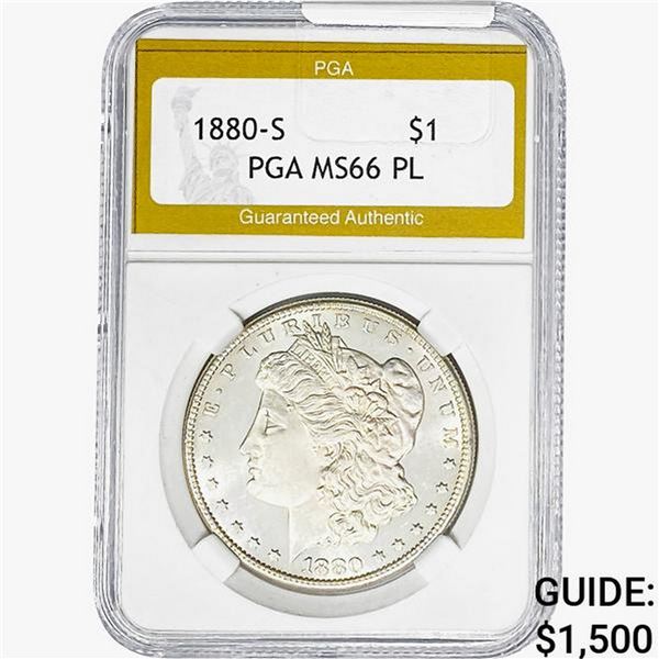 1880-S Morgan Silver Dollar PGA MS66 PL