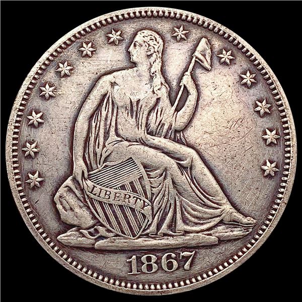 1867 Seated Liberty Half Dollar NEARLY UNCIRCULATED