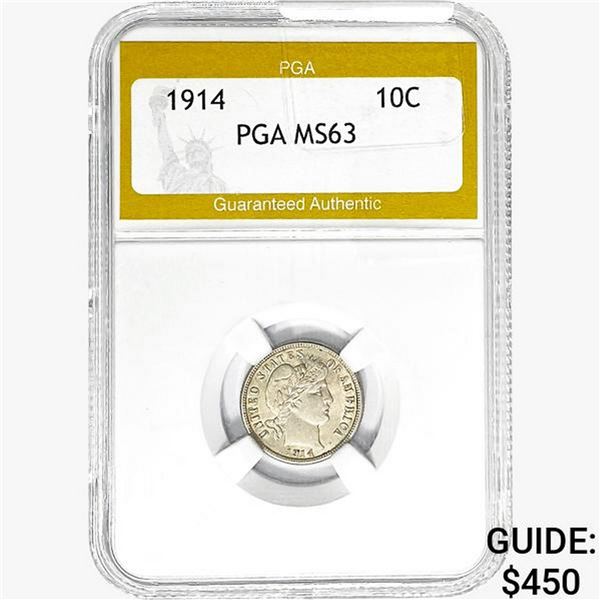 1914 Barber Dime PGA MS63