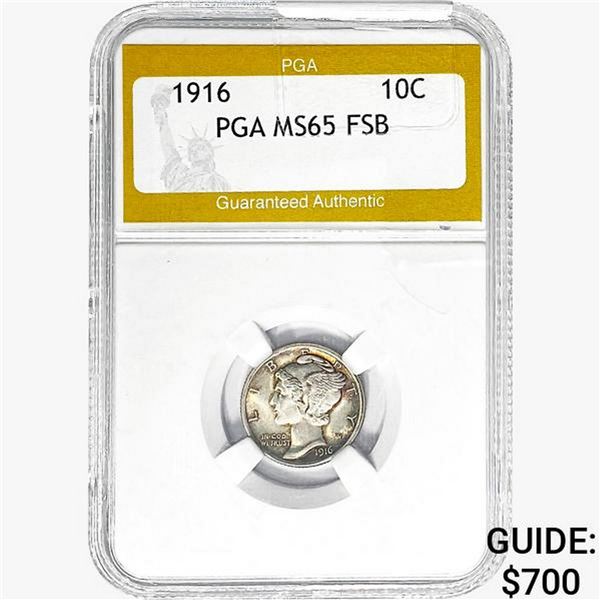 1916 Mercury Silver Dime PGA MS65 FSB