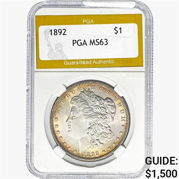 1892 Morgan Silver Dollar PGA MS63