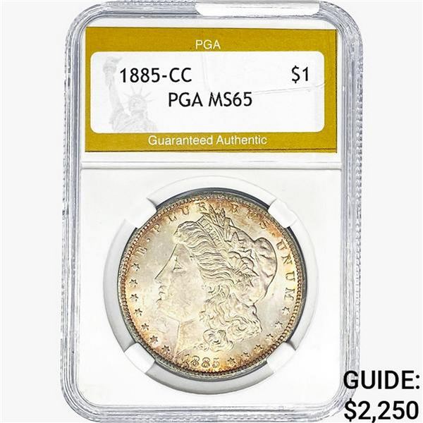 1885-CC Morgan Silver Dollar PGA MS65