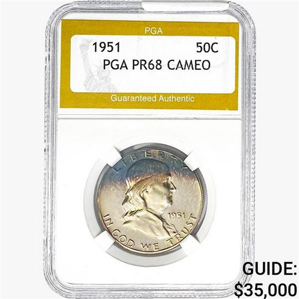 1951 Franklin Half Dollar PGA PR68 Cameo