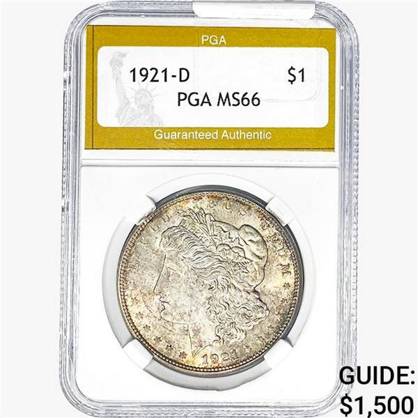 1921-D Morgan Silver Dollar PGA MS66
