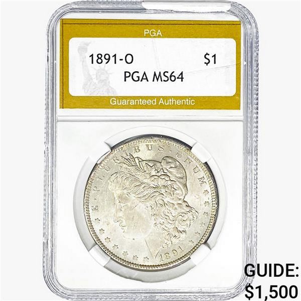 1891-O Morgan Silver Dollar PGA MS64