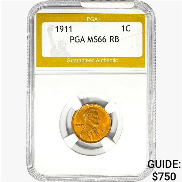 1911 Wheat Cent PGA MS66 RB