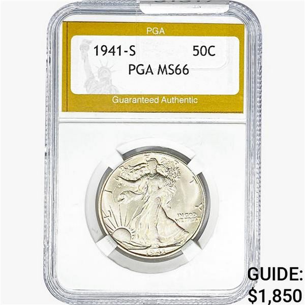 1941-S Walking Liberty Half Dollar PGA MS66