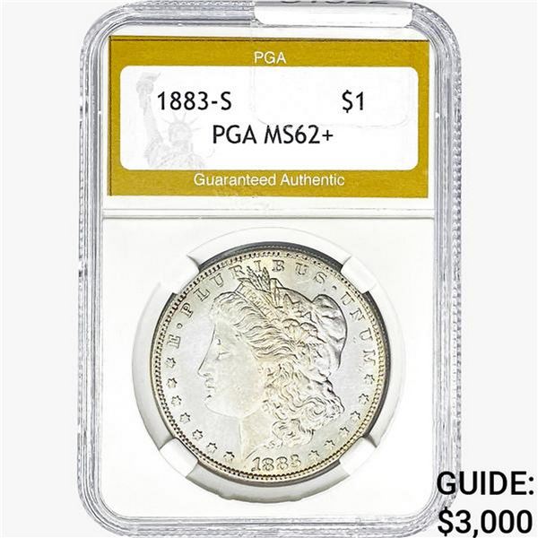 1883-S Morgan Silver Dollar PGA MS62+