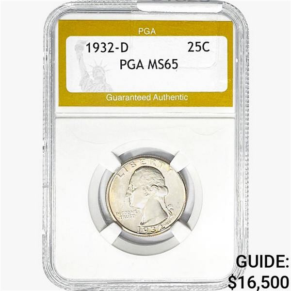 1932-D Washington Silver Quarter PGA MS65