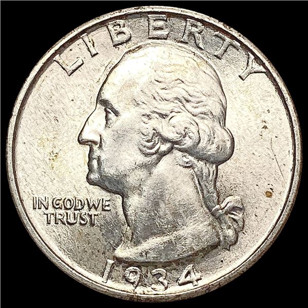 1934 Hvy Motto Washington Silver Quarter SUPERB GEM BU