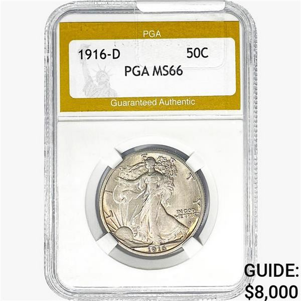 1916-D Walking Liberty Half Dollar PGA MS66