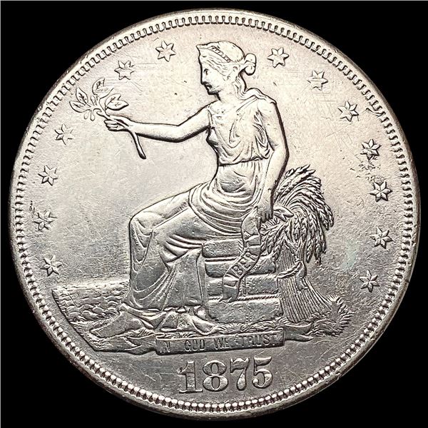 1875-S Silver Trade Dollar CHOICE AU
