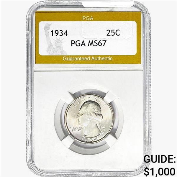 1934 Washington Silver Quarter PGA MS67