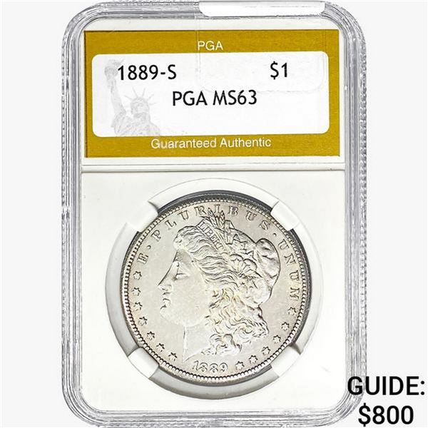 1889-S Morgan Silver Dollar PGA MS63