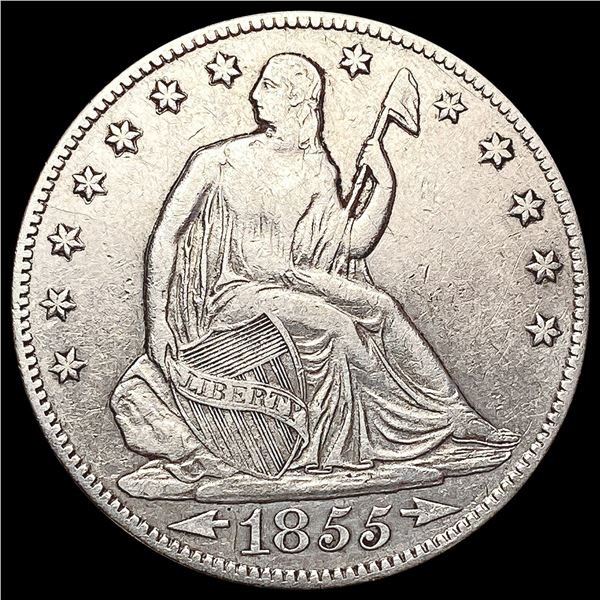 1855-O Arrows Seated Liberty Half Dollar NEARLY UNCIRCULATED