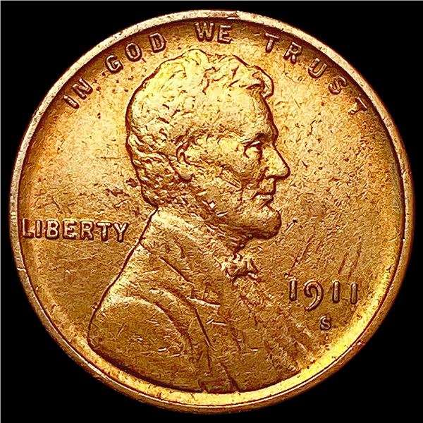 1911-S Wheat Cent CLOSELY UNCIRCULATED
