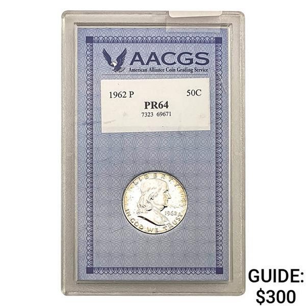 1962 Franklin Half Dollar AACGS PR64