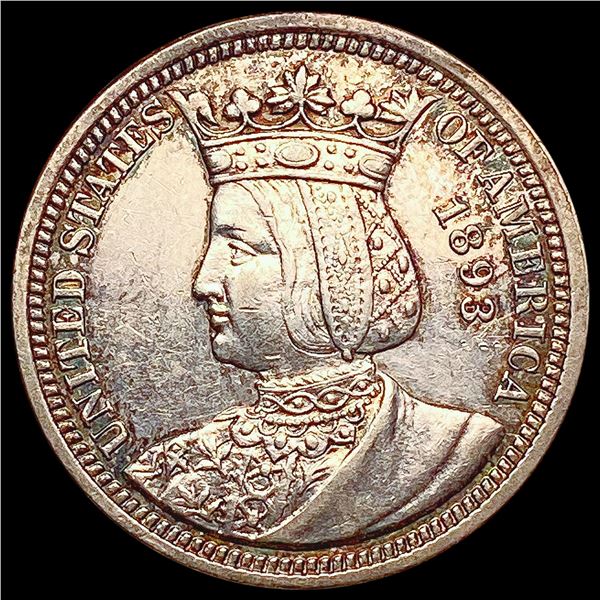 1893 Isabella Silver Quarter CHOICE AU