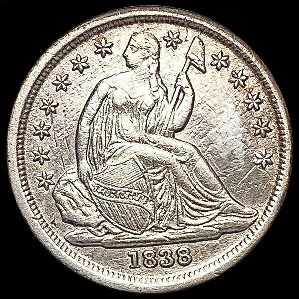 1838 Seated Liberty Dime NEARLY UNCIRCULATED