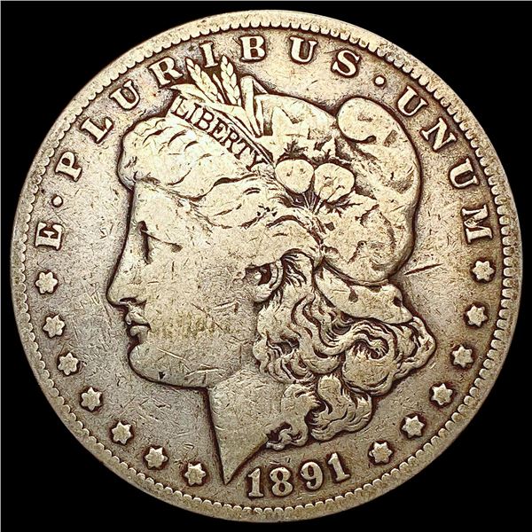 1891-CC Morgan Silver Dollar ABOUT UNCIRCULATED