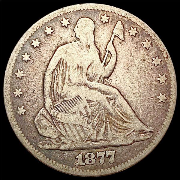 1877 Seated Liberty Half Dollar ABOUT UNCIRCULATED