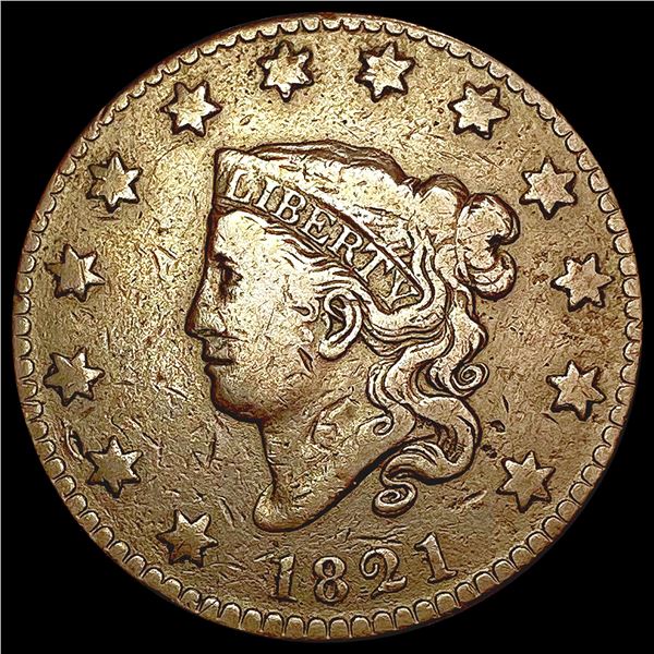 1821 Coronet Head Large Cent LIGHTLY CIRCULATED