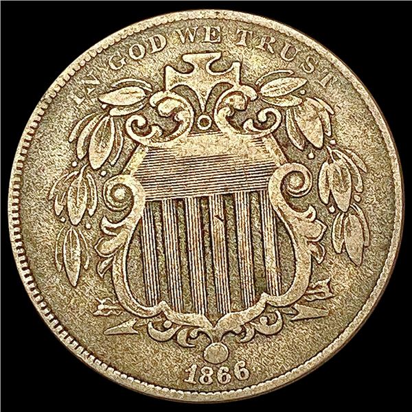 1866 Rays Shield Nickel LIGHTLY CIRCULATED