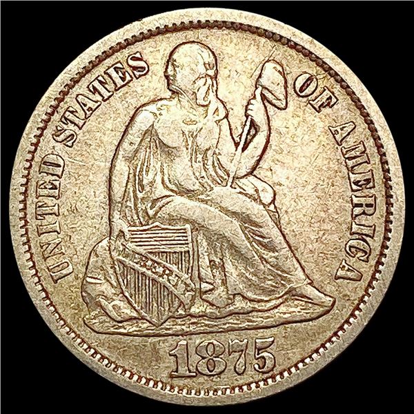 1875-CC Seated Liberty Dime ABOUT UNCIRCULATED