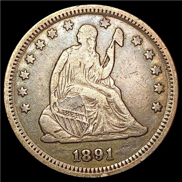 1891 Seated Liberty Quarter ABOUT UNCIRCULATED