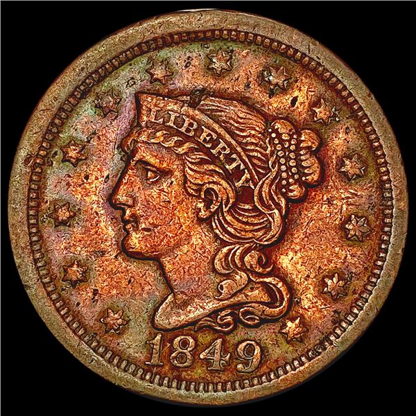 1849 Braided Hair Large Cent ABOUT UNCIRCULATED