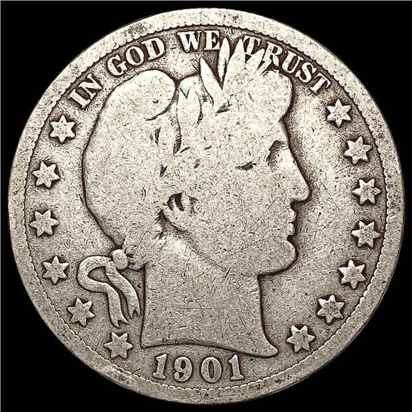 1901-S Barber Half Dollar LIGHTLY CIRCULATED